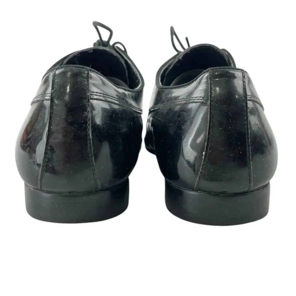 Aldo Men's Black Patent Leather Flat Heel Lace Up Derby Dress Shoes Size 10.5